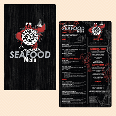 Waterproof Flat Table Menus 8.5"x14"